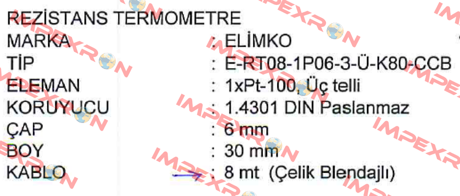 RT08-1P06-3-Ü-K80-CCB  Elimko