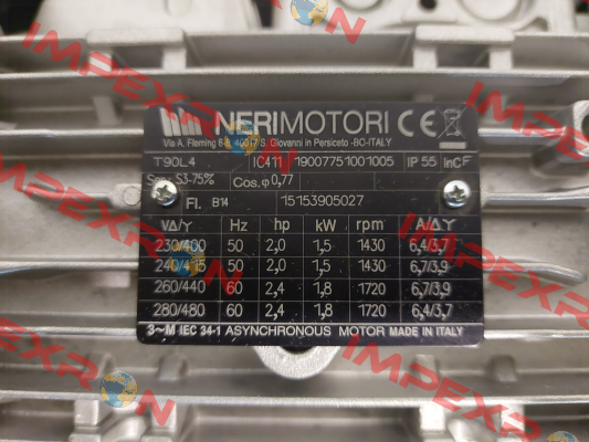 T90L 1,5kw 4P B5 Neri Motori